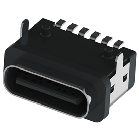 XB-ATCF-06-030 TYPE C 6P waterproof base L=7.5mm (type B exposed 1.5) shell 2-pin plug board